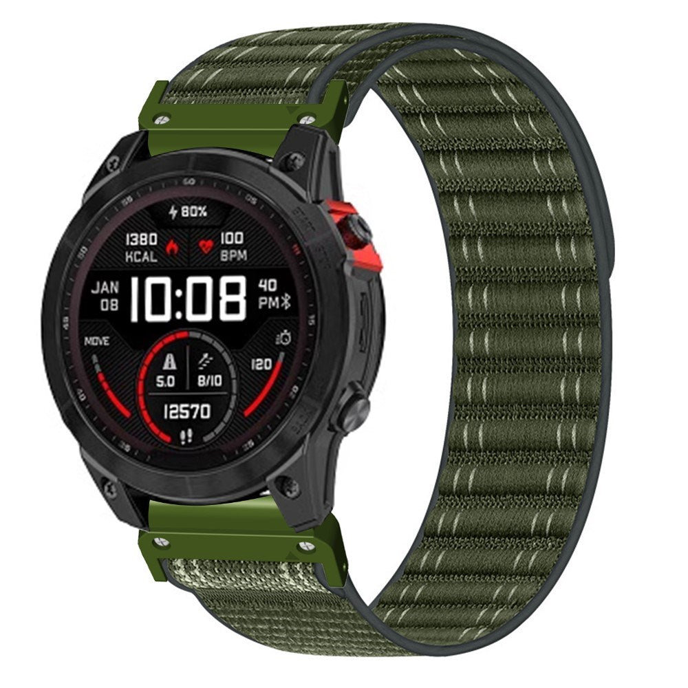 Universal Garmin 22mm QuickFit EIDERWOOD Nylon Loop Klokkereim - Grønn