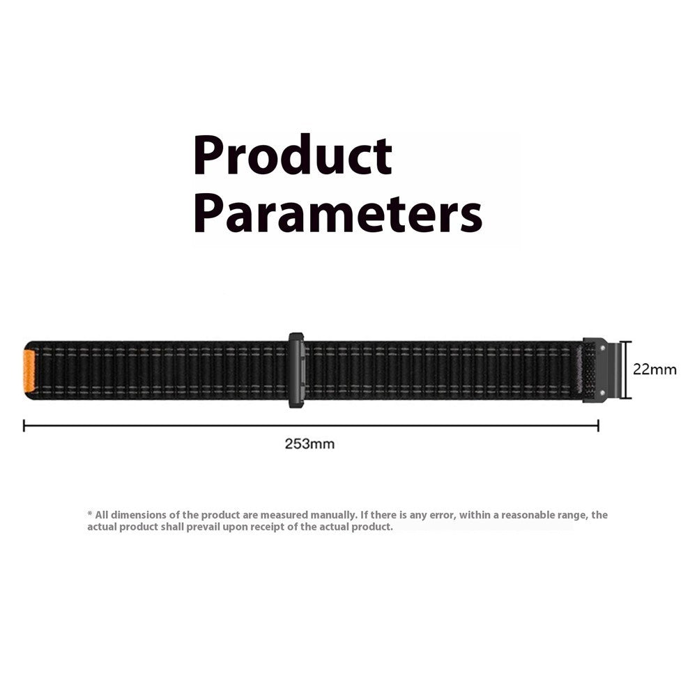 Universal Garmin 22mm QuickFit EIDERWOOD Nylon Loop Klokkereim - Grå