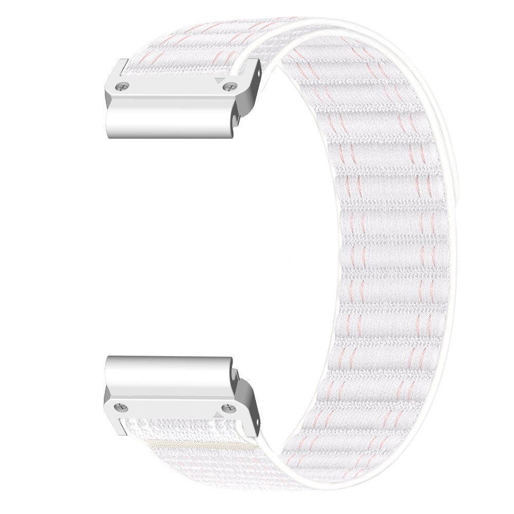 Universal Garmin 22mm QuickFit EIDERWOOD Nylon Loop Klokkereim - Hvit