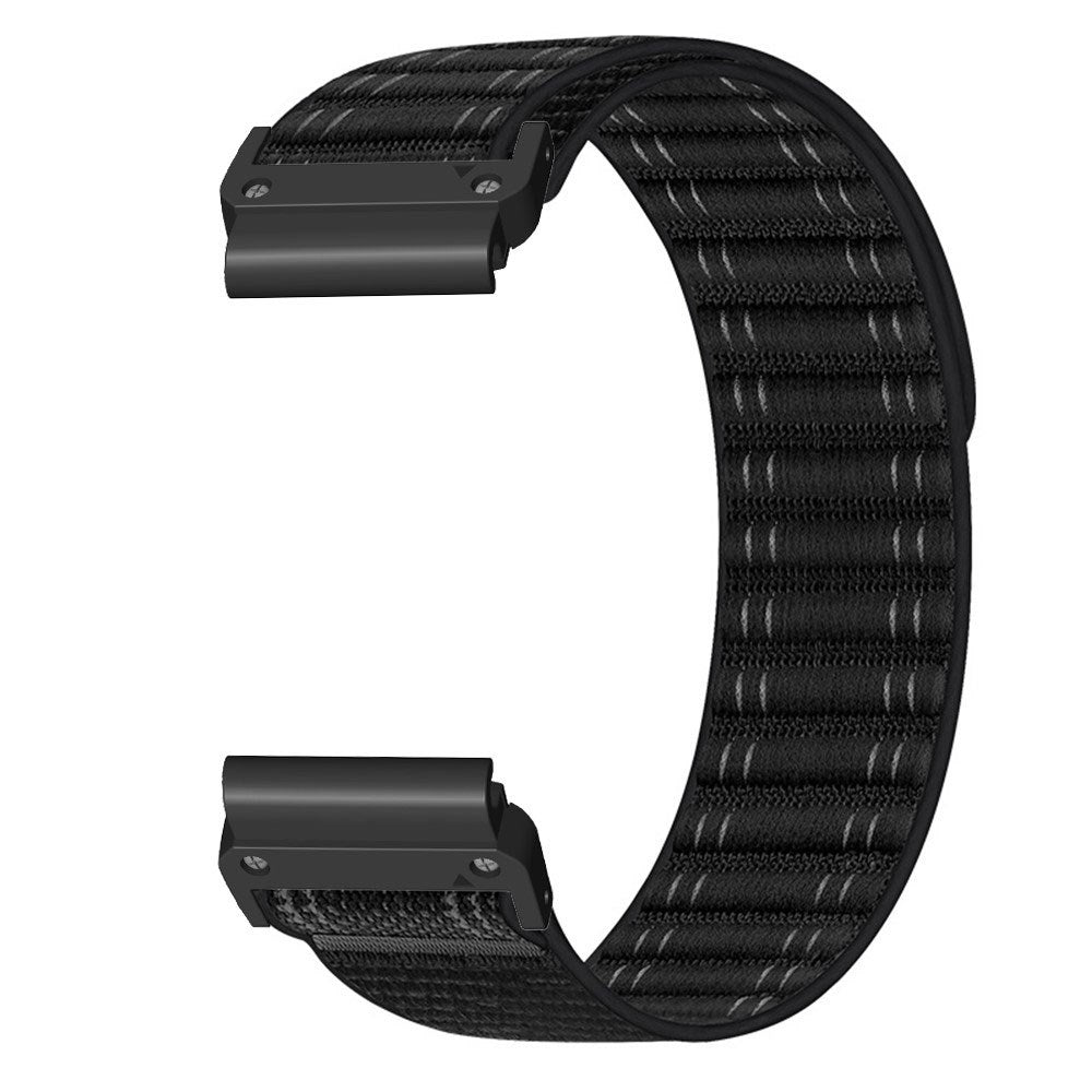 Universal Garmin 22mm QuickFit EIDERWOOD Nylon Loop Klokkereim - Svart