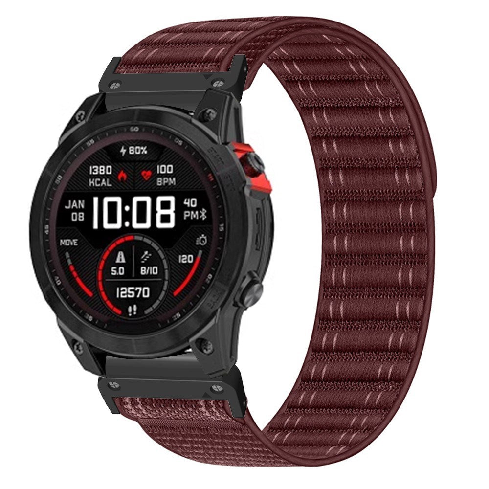 Universal Garmin 22mm QuickFit EIDERWOOD Nylon Loop Klokkereim - Rød