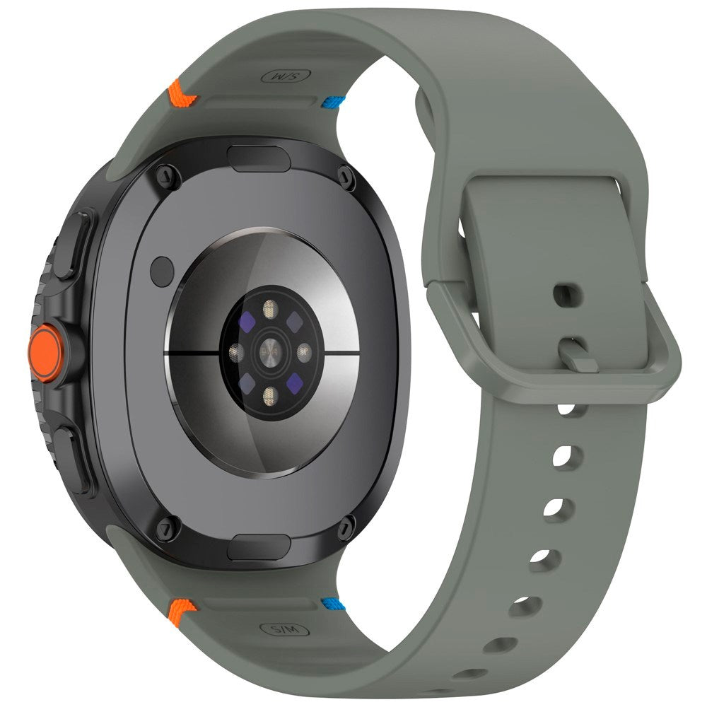 EIDERWOOD Samsung Galaxy Watch 8 / 8 Classic (40 / 44 / 46mm) Silikon Rem m. Søm - Army Green