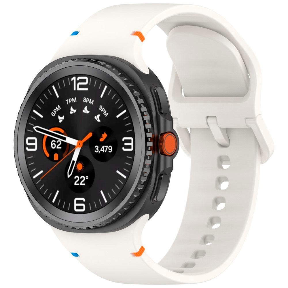 EIDERWOOD Samsung Galaxy Watch 8 / 8 Classic (40 / 44 / 46mm) Silikon Rem m. Søm - Starlight
