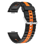 Huawei Watch Fit 5 Pro / 5 / 4 Pro / 4 / 3 EIDERWOOD Tofarget Silikon Rem - Svart / Oransje