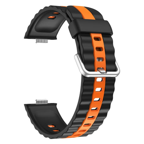 Huawei Watch Fit 5 Pro / 5 / 4 Pro / 4 / 3 EIDERWOOD Tofarget Silikon Rem - Svart / Oransje