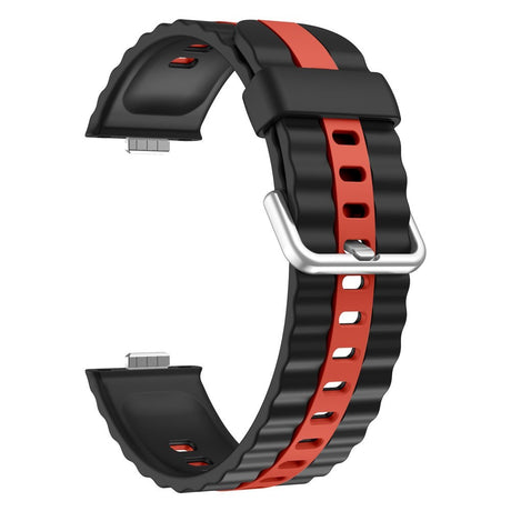 Huawei Watch Fit 5 Pro / 5 / 4 Pro / 4 / 3 EIDERWOOD Tofarget Silikon Rem - Svart / Rød