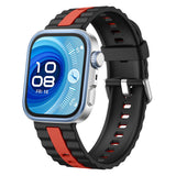 Huawei Watch Fit 5 Pro / 5 / 4 Pro / 4 / 3 EIDERWOOD Tofarget Silikon Rem - Svart / Rød