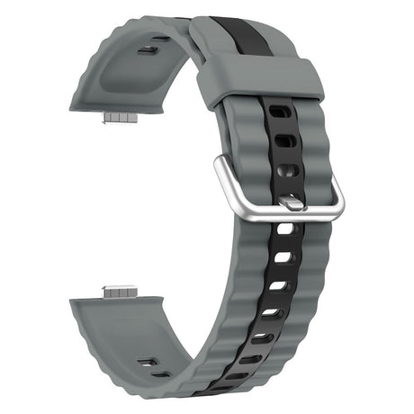 Huawei Watch Fit 5 Pro / 5 / 4 Pro / 4 / 3 EIDERWOOD Tofarget Silikon Rem - Grå / Svart