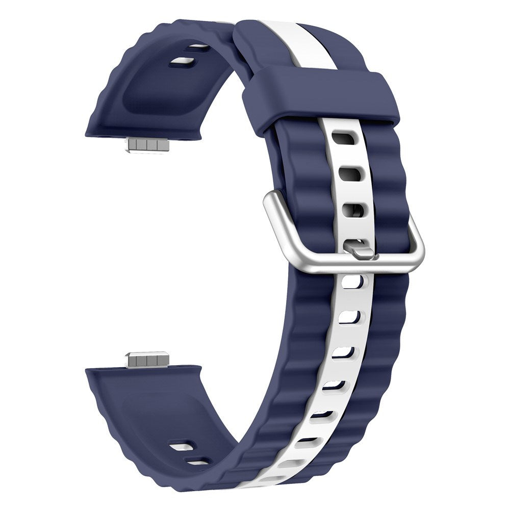 Huawei Watch Fit 5 Pro / 5 / 4 Pro / 4 / 3 EIDERWOOD Tofarget Silikon Rem - Blå / Hvit