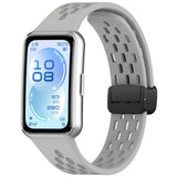 Huawei Band 11 / 11 Pro EIDERWOOD Perforert Silikonrem - Grå