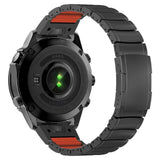 Universal Garmin 22mm QuickFit EIDERWOOD Titanium Reim m. Farget Silikon - Svart / Oransje