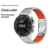 Universal Garmin 22mm QuickFit EIDERWOOD Titanium Reim m. Farget Silikon - Svart