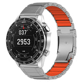 Universal Garmin 26mm QuickFit EIDERWOOD Titanium Reim m. Farget Silikon - Sølv / Oransje
