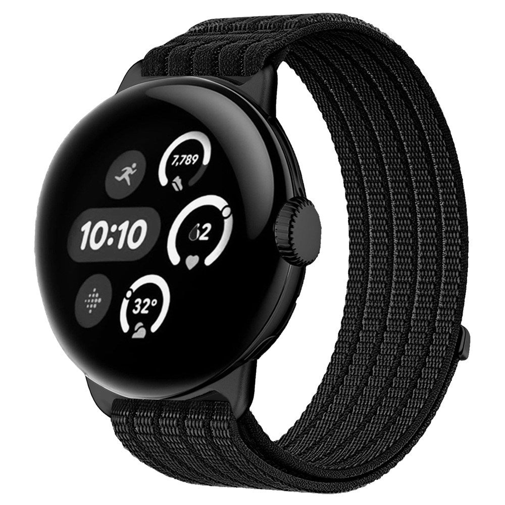 Google Pixel Watch 4 / 3 / 2 / 1 (41mm) EIDERWOOD Nylon Klokkerem – Svart
