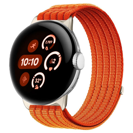 Google Pixel Watch 4 / 3 (45mm) EIDERWOOD Nylon Klokkerem – Oransje