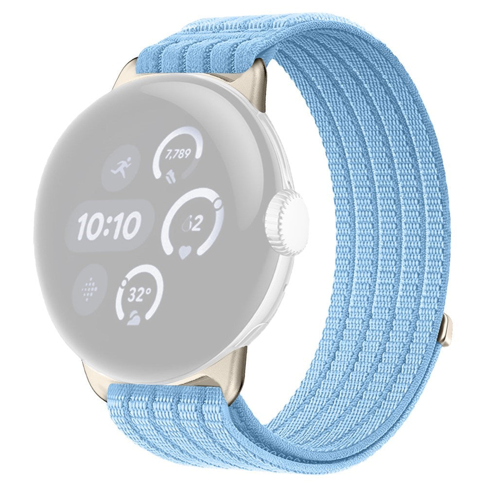 Google Pixel Watch 4 / 3 (45mm) EIDERWOOD Nylon Klokkerem – Lys Blå