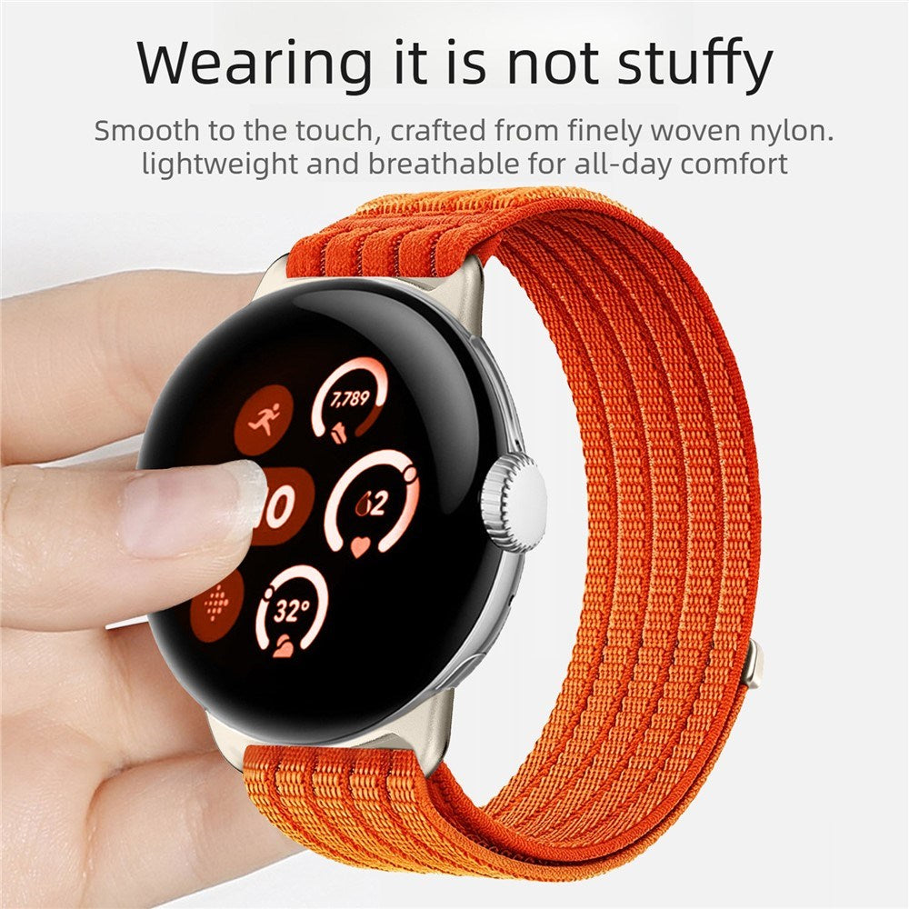 Google Pixel Watch 4 / 3 (45mm) EIDERWOOD Nylon Klokkerem – Grønn