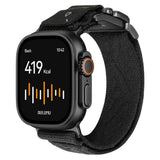 Apple Watch (42/44/SE/45/46/49mm) Aulumu C03 Nylon Stropp - Svart