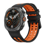 Samsung Galaxy Watch Ultra 2 / Ultra (47mm) Silikon Reim m. Ventilasjonshull - Svart / Oransje