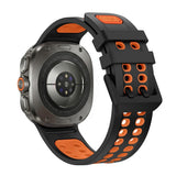 Samsung Galaxy Watch Ultra 2 / Ultra (47mm) Silikon Reim m. Ventilasjonshull - Svart / Oransje