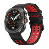 Samsung Galaxy Watch Ultra 2 / Ultra (47mm) Silikon Reim m. Ventilasjonshull - Svart / Rød