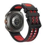 Samsung Galaxy Watch Ultra 2 / Ultra (47mm) Silikon Reim m. Ventilasjonshull - Svart / Rød
