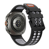 Samsung Galaxy Watch Ultra 2 / Ultra (47mm) Silikon Reim m. Ventilasjonshull - Svart / Grå