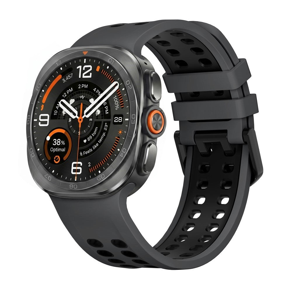 Samsung Galaxy Watch Ultra 2 / Ultra (47mm) Silikon Reim m. Ventilasjonshull - Svart