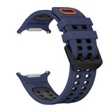 Samsung Galaxy Watch Ultra 2 / Ultra (47mm) Silikon Reim m. Ventilasjonshull - Blå / Svart