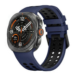 Samsung Galaxy Watch Ultra 2 / Ultra (47mm) Silikon Reim m. Ventilasjonshull - Blå / Svart