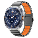 Samsung Galaxy Watch Ultra 2 / Ultra (47mm) Magnetisk Metall Reim m. Silikon - Grå / Oransje