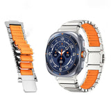 Samsung Galaxy Watch Ultra 2 / Ultra (47mm) Magnetisk Metall Reim m. Silikon - Grå / Oransje