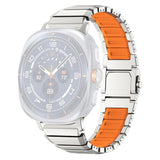 Samsung Galaxy Watch Ultra 2 / Ultra (47mm) Magnetisk Metall Reim m. Silikon - Sølv / Oransje