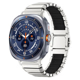 Samsung Galaxy Watch Ultra 2 / Ultra (47mm) Magnetisk Metall Reim m. Silikon - Sølv / Svart