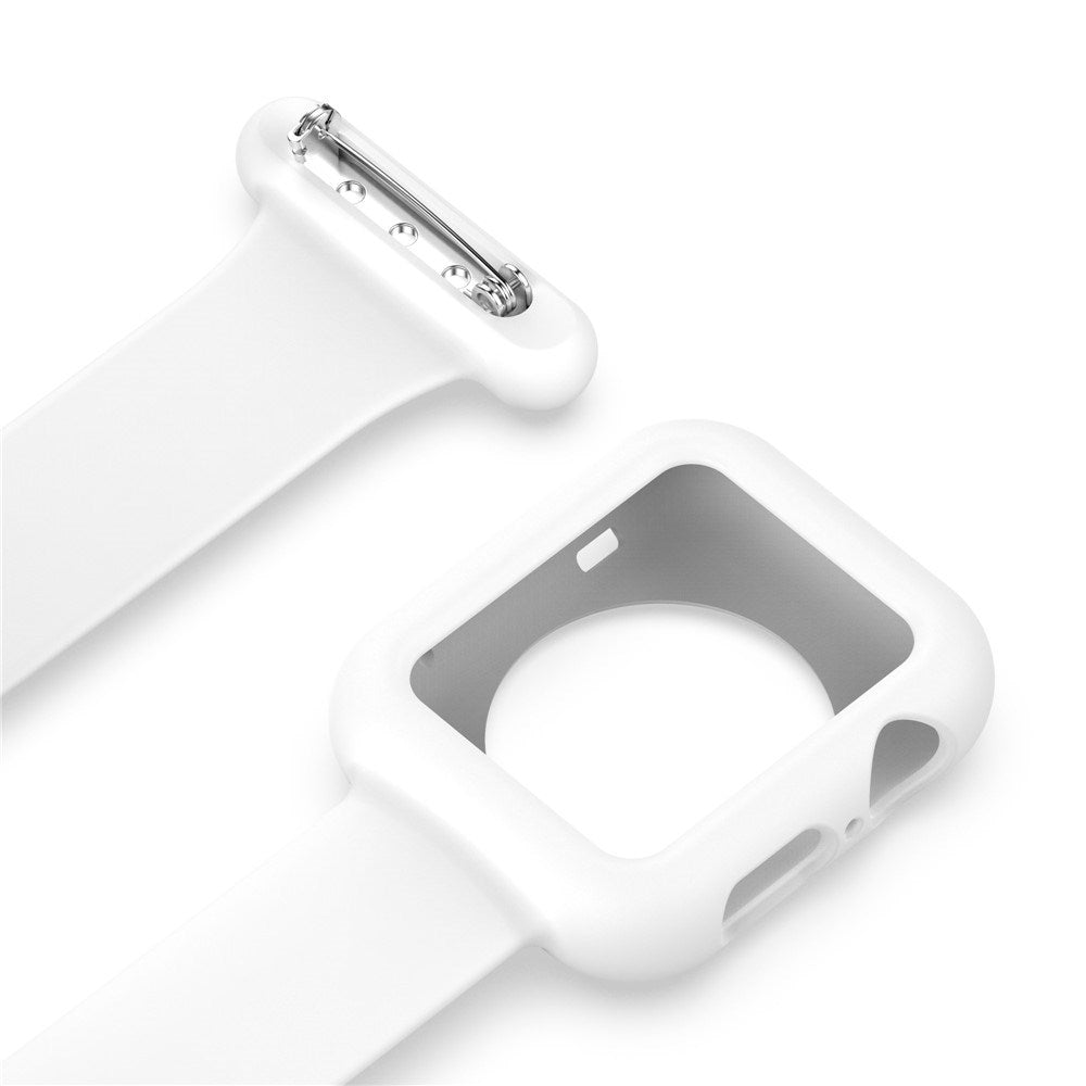 Apple Watch (38/40/SE/41/42mm) Silikon Pleieklokkerem -  Hvit