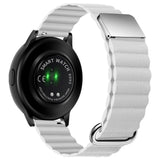 Smartwatch-Rem 20 mm Magnetisk Litchi-Skinn - Hvit / Sølv