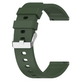 Universal Silikon Smartwatch Rem (20mm) m. Metallspenne - Mørk Grønn