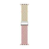 Apple Watch (38/40/SE/41/42 mm) tofarget nylonrem - Beige / Blå