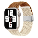 Apple Watch (38/40/SE/41/42 mm) tofarget nylonrem - Brun / Beige