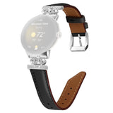 Google Pixel Watch 1 / 2 / 3 (41mm) Kunstskinn Rem med Sølv Rhinstenen Spenne - Svart