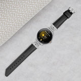 Google Pixel Watch 1 / 2 / 3 (41mm) Kunstskinn Rem med Sølv Rhinstenen Spenne - Svart