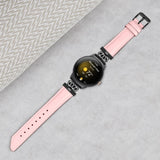 Google Pixel Watch 4 / 3 / 2 / 1 (41mm) Kunstskinn Rem med Svart Rhinstenen Spenne - Rosa