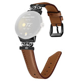 Google Pixel Watch 4 / 3 / 2 / 1 (41mm) Kunstskinn Rem med Svart Rhinstenen Spenne - Brun