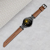Google Pixel Watch 4 / 3 / 2 / 1 (41mm) Kunstskinn Rem med Svart Rhinstenen Spenne - Brun