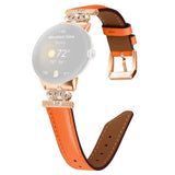 Google Pixel Watch 1 / 2 / 3 (41mm) Kunstskinn Rem med Rose Gold Rhinstenen Spenne - Oransje