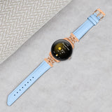 Google Pixel Watch 1 / 2 / 3 (41mm) Kunstskinn Rem med Rose Gold Rhinstenen Spenne - Blå