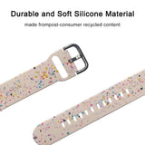 Smartwatch Silikon Universalrem (20mm) m. Terrazzo Mønster - Rosa