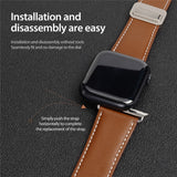 Apple Watch (42/44/SE/45/46/49 mm) DUX DUCIS Klokkerem i Kunstskinn – Brun