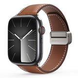 Apple Watch (42/44/SE/45/46/49 mm) DUX DUCIS Klokkerem i Kunstskinn – Brun