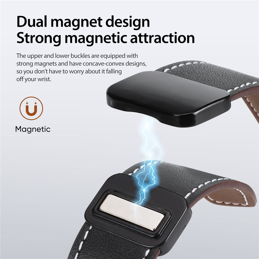 Apple Watch (42/44/SE/45/46/49 mm) DUX DUCIS Klokkerem i Kunstskinn – Svart